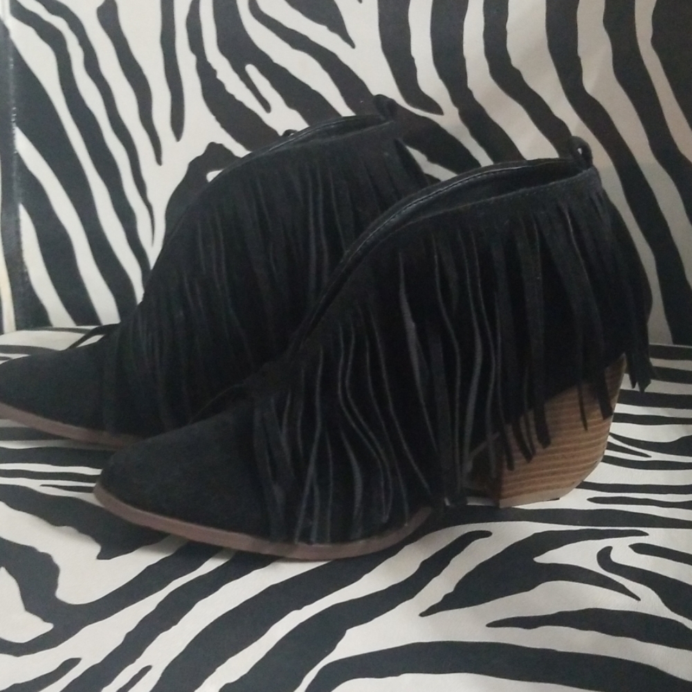 Fringe booties